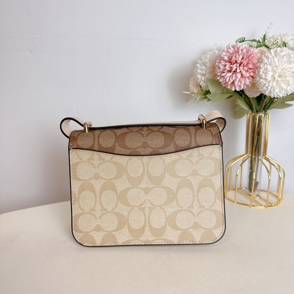 Coach CL429 Morgan Square Crossbody In Blocked IN Light Khaki Multi - Picture 3 of 6